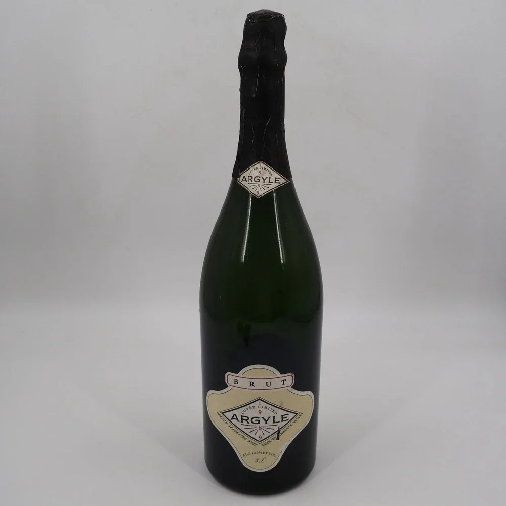 Argyle Brut Oregon Sparkling Wine 3L Empty Bottle 1989 Willamette Valley Green